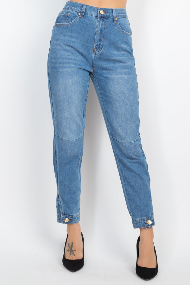 Cuffed-button Mom Jeans Marabella Inspirations 1