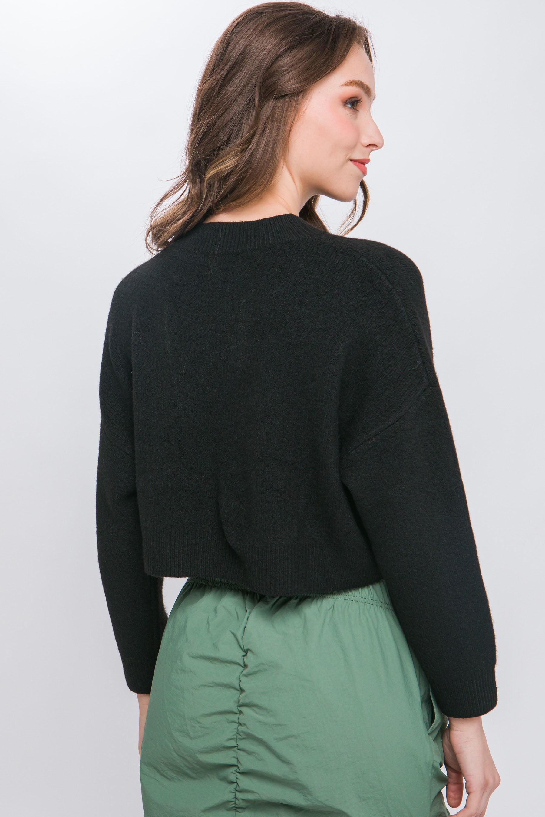 Wool Blend Cropped Sweater Top Marabella Inspirations