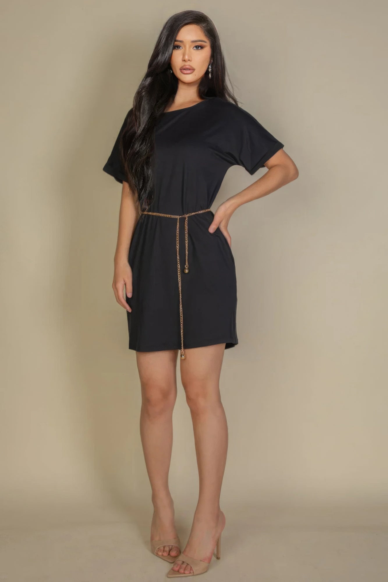 Side Pocket Double Folded Mini Dress Marabella Inspirations