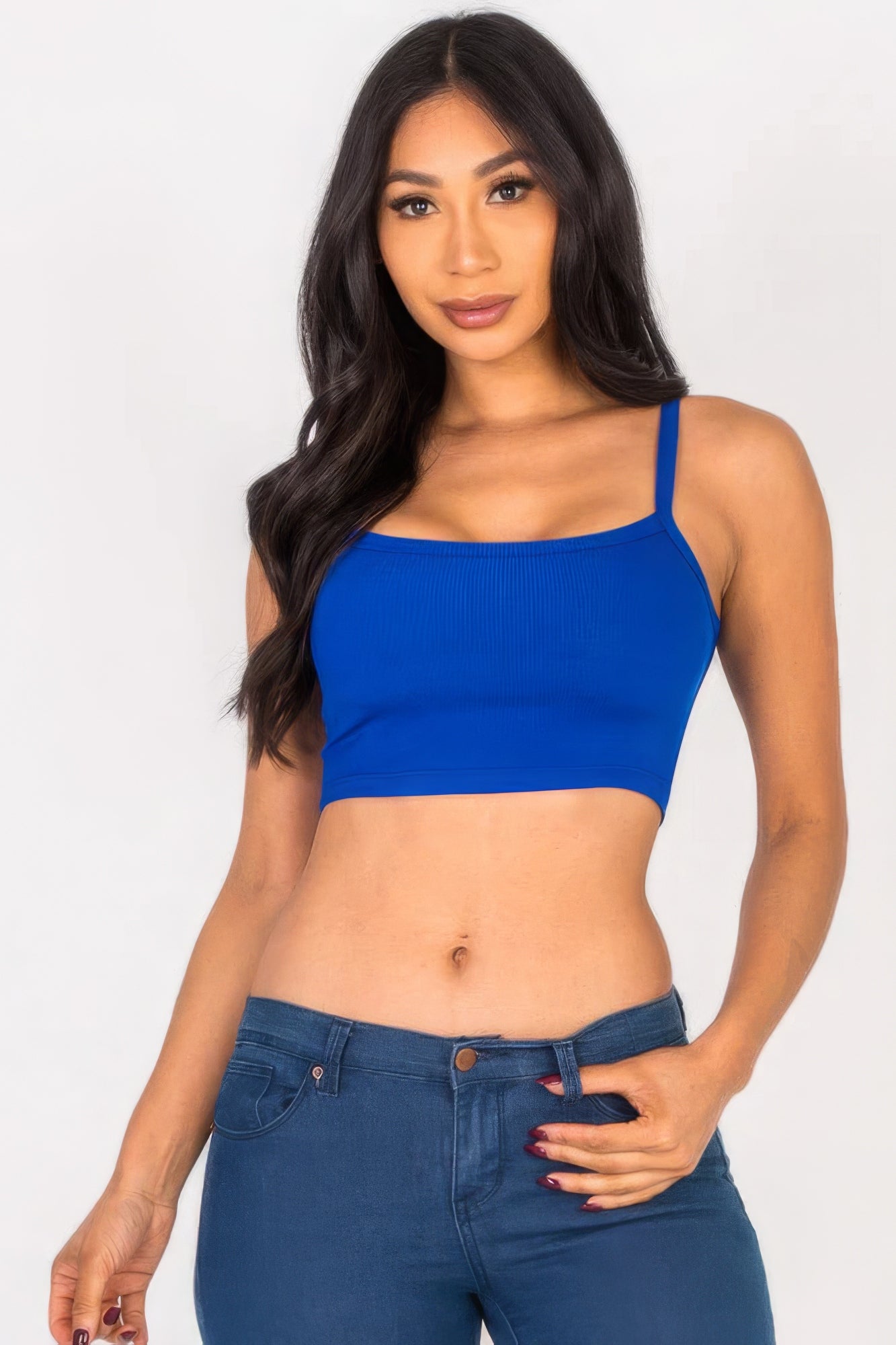 Ribbed Knit Cami Crop Top Marabella Inspirations Royal S