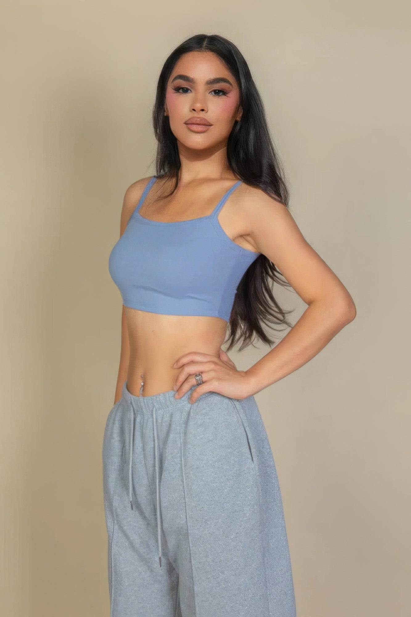 Ribbed Knit Cami Crop Top Marabella Inspirations Cloud S