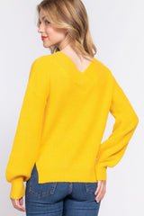 Long Slv Double V-neck Sweater Marabella Inspirations