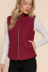 Suede Piping Quilted Padding Vest Marabella Inspirations