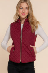 Suede Piping Quilted Padding Vest Marabella Inspirations