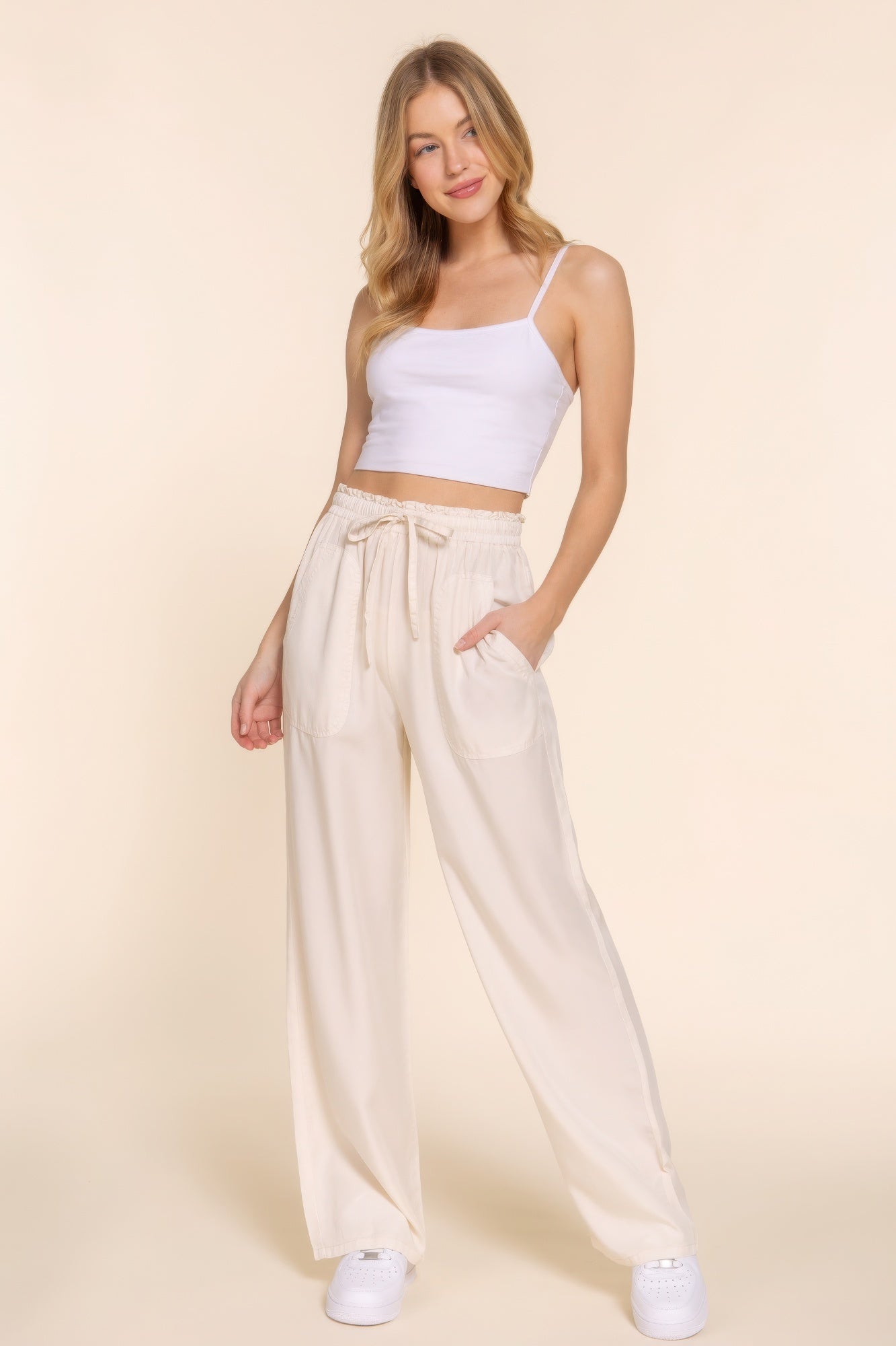 Elastic Waist Tencel Long Pants Marabella Inspirations