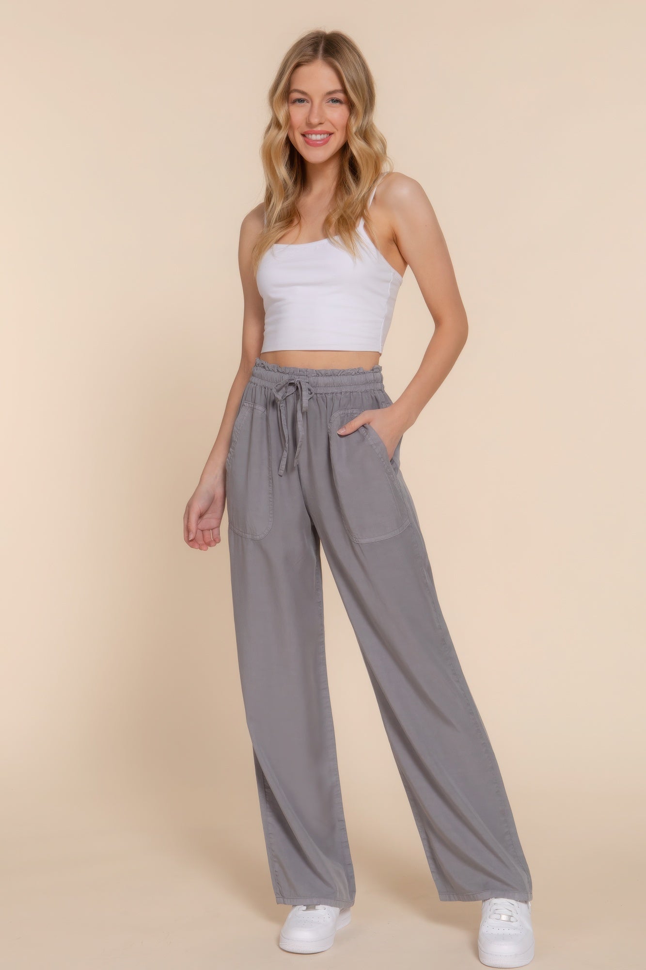 Elastic Waist Tencel Long Pants Marabella Inspirations