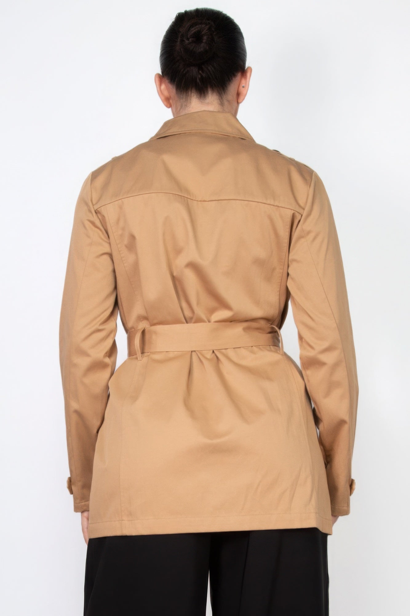 Double-breasted Notch Belted Coat Marabella Inspirations