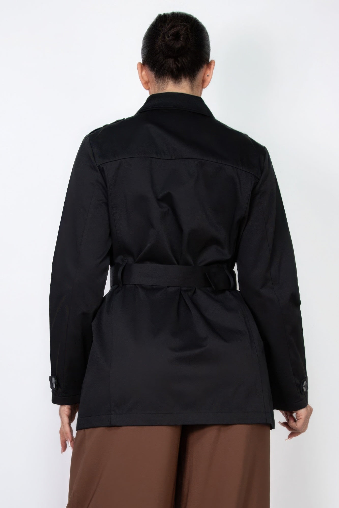 Double-breasted Notch Belted Coat Marabella Inspirations