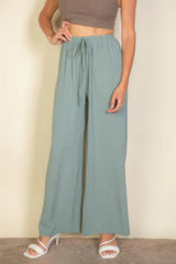 Drawstring Waist Wide Leg Minimalist Pants Marabella Inspirations