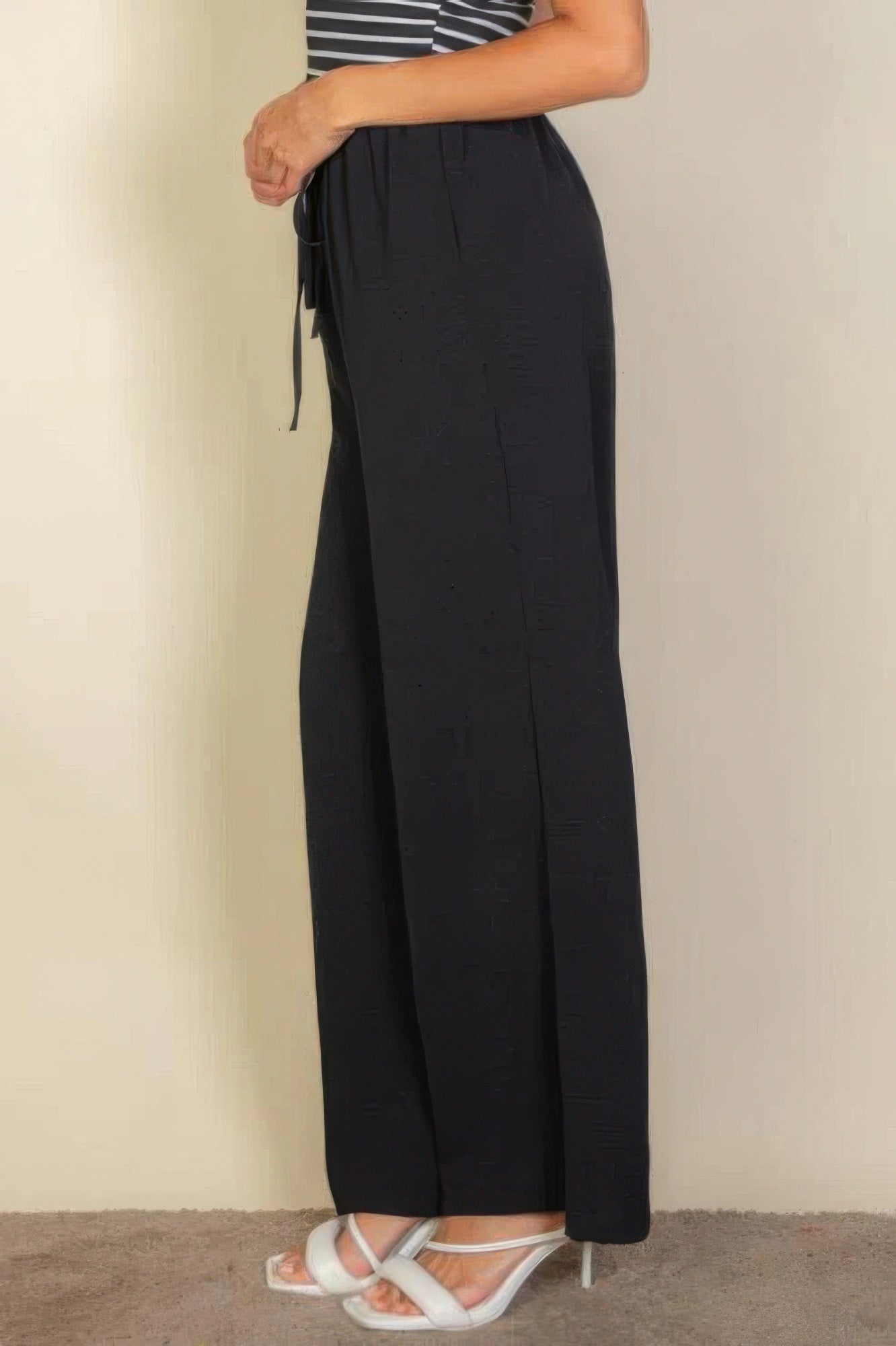 Drawstring Waist Wide Leg Minimalist Pants Marabella Inspirations