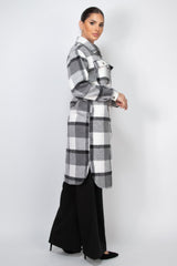 Plaid Buttoned Shacket Coat Marabella Inspirations